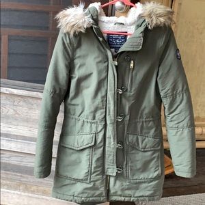 AE WINTER COAT WITH DETACHABLE FURR HOOD